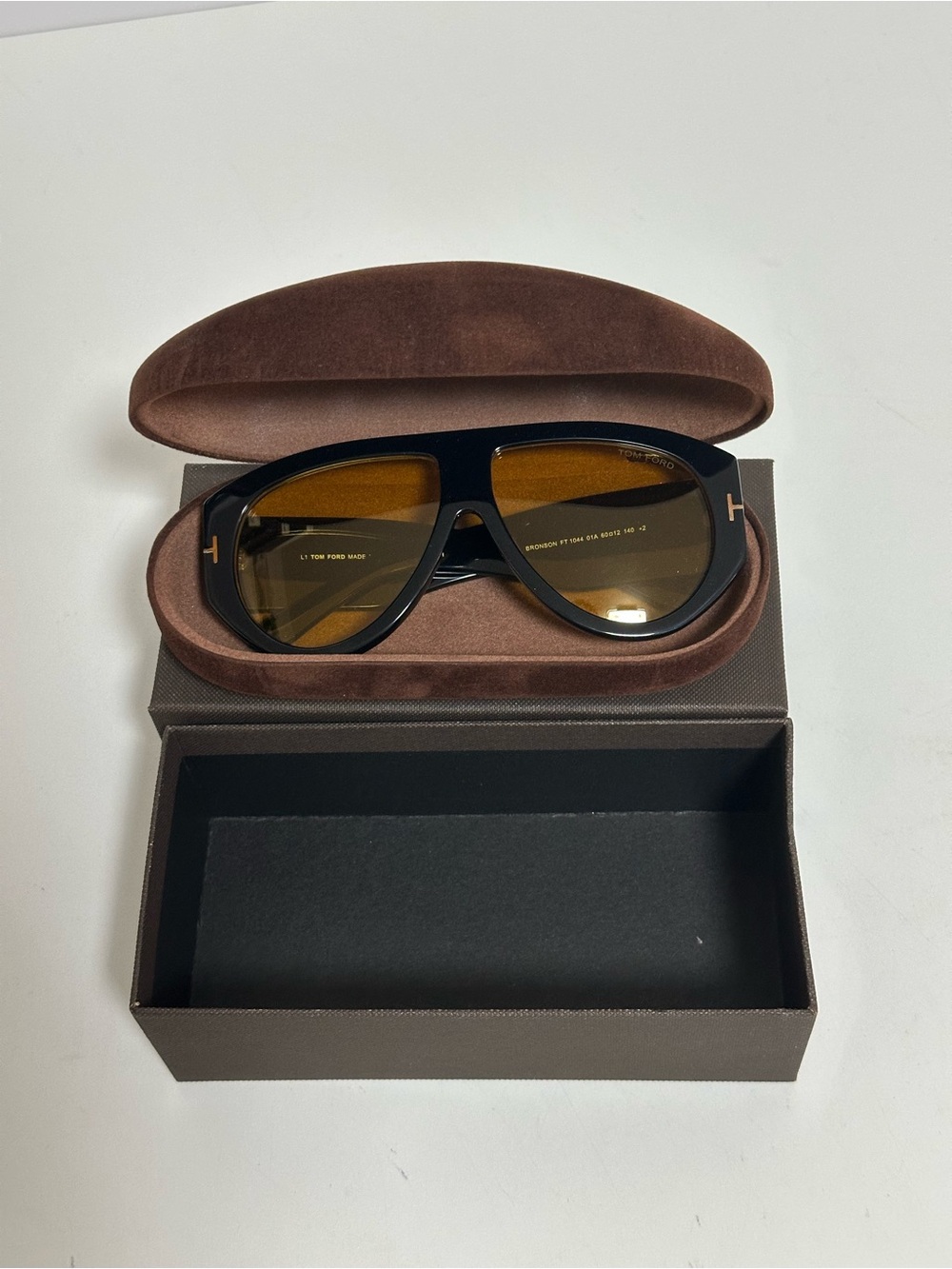 Tom Ford Black Frame with Brown Lens Shield Sunglasses - Picture 2 of 5